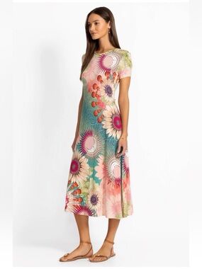 Johnny Was The Janie Favorite Dress Cap Sleeve Dress Emily Print XXL NWT $198